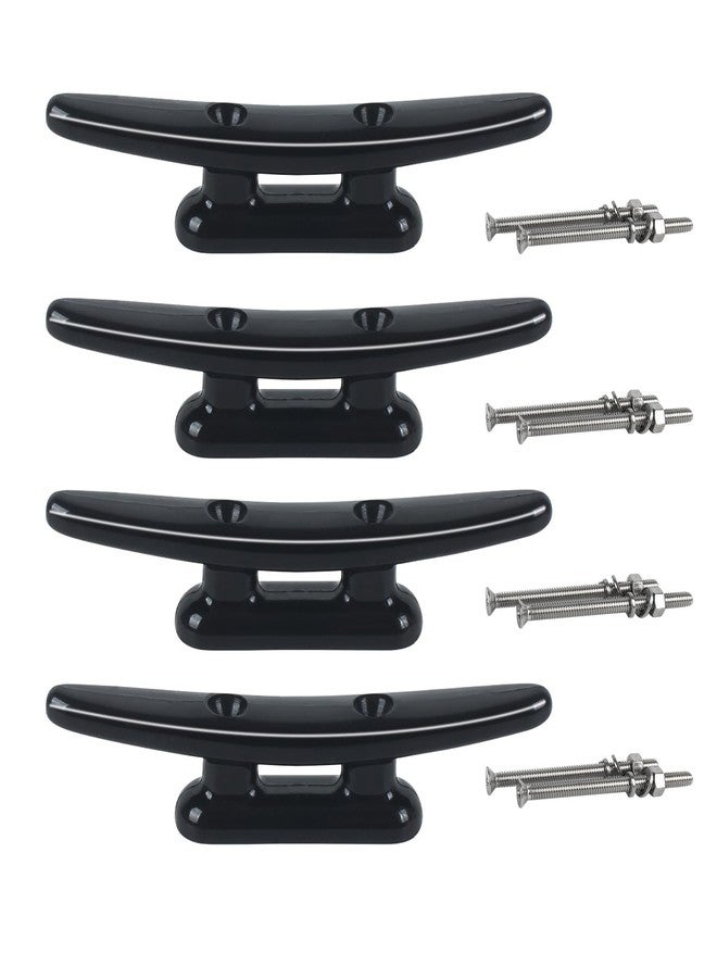 ORLANG Black Nylon Boat Cleat 4 Inch, Dock Cleat with Hardware, Boat Dock Cleats Rope Cleat for Marine, Boats,Kayak,Canoe,Deck,Nautical Décor,Home Decor (4 Pack) - Image 1