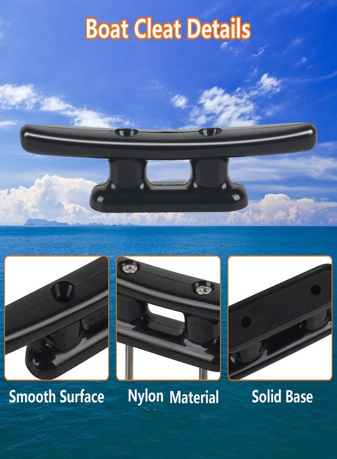ORLANG Black Nylon Boat Cleat 4 Inch, Dock Cleat with Hardware, Boat Dock Cleats Rope Cleat for Marine, Boats,Kayak,Canoe,Deck,Nautical Décor,Home Decor (4 Pack) - Image 4
