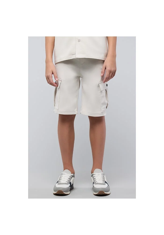 R&b Solid Cargo Shorts with Drawstring Waist