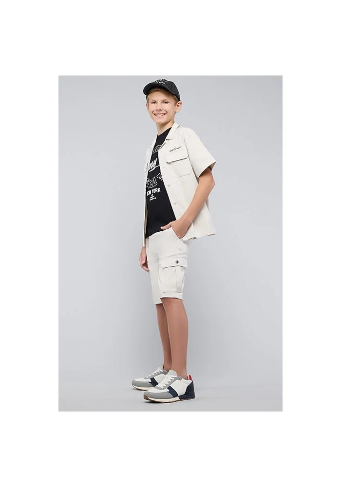 R&b Solid Cargo Shorts with Drawstring Waist