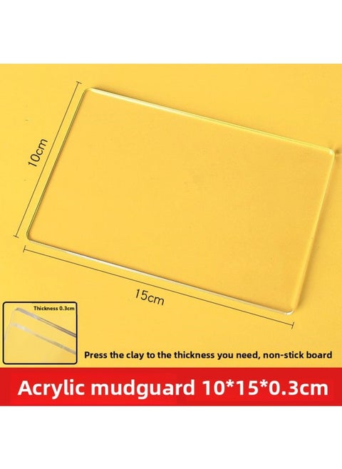 Clay Manual Mud Pick Semi-circular Spherical Back Of The Head Mold Soft Clay Resin Clay Color Measuring Ruler-Color:Acrylic Mudguard (large Size) 10*15cm