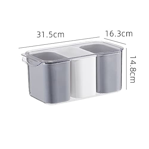 INKULTURE Stackable Vegetable And Fruit Fridge Storage Organiser Container With 3 Grid, 5.5L | Pack Of 01(Acrylic), Transparent - Image 2