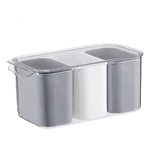 INKULTURE Stackable Vegetable And Fruit Fridge Storage Organiser Container With 3 Grid, 5.5L | Pack Of 01(Acrylic), Transparent - Image 1