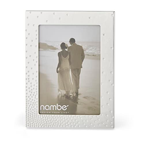 nambe Dazzle Picture Frame, 5" x 7" | Photo Frame with Tempered Glass | Vintage and Contemporary Design | Tabletop Display Family, Friends, Wedding Gift, Home Office Décor | Silver Plate and Glass - Image 1