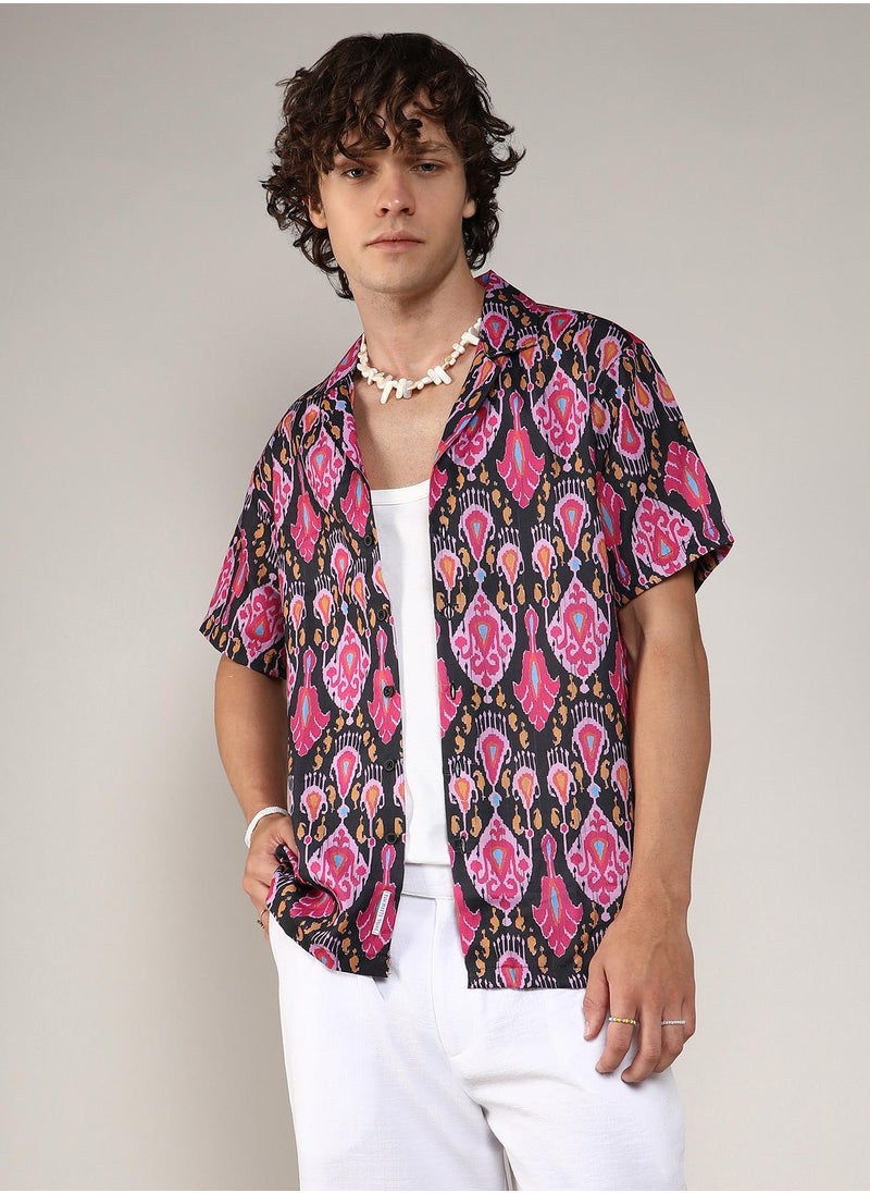 Men's Midnight Black & Light Pink Ethnic Shirt - pzsku/Z308A2233A12959D3EB6EZ/45/_/1741610222/eed294ab-4839-4378-9342-28ac4f39866b