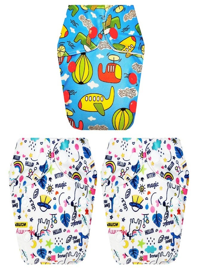 Dumbledo Premium Newborn Cloth Diaper with Integrated Insert (Pack of 3) | Soft & Gentle | Leakproof | Adjustable Snaps | Everyday Diapering Essential | 0 - 4 Months | Unisex Baby - Image 1