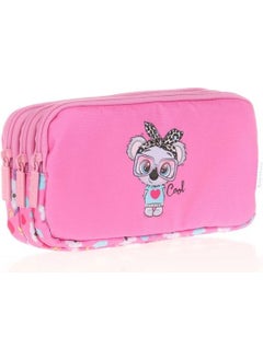 KAUKKO Kids&love 3 Compartment Sequin - Patent Leather Koa Pencil Bag L8102  - Image 2