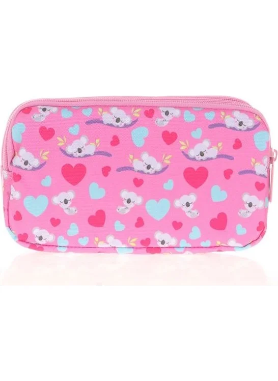 KAUKKO Kids&love 3 Compartment Sequin - Patent Leather Koa Pencil Bag L8102