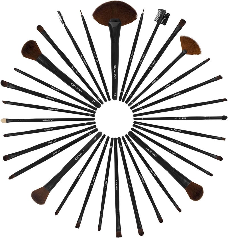 SHANY Makeup Brushes Premium Synthetic Foundation Powder Concealers Eye Shadows Cosmetics Brush Set with Faux Leather Pouch and Instruction sheet, 32 Count - Image 5