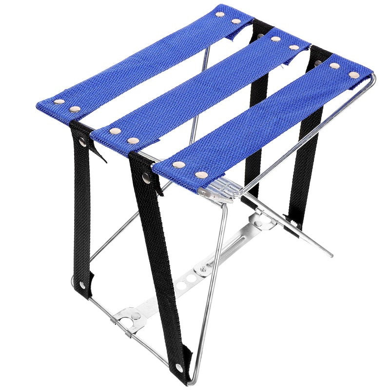 Lightweight Portable Folding Stool Compact Chair For Outdoor Hiking Fishing Travel Blue - Image 2