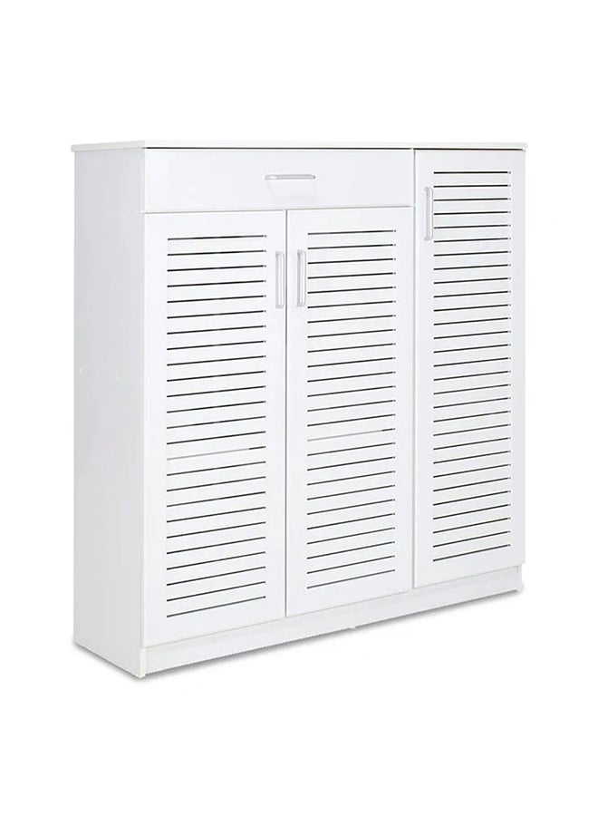 AtoZ Furniture خزانة تخزين أحذية سلاتي تتسع لـ 30 زوجًا باللون الأبيض 