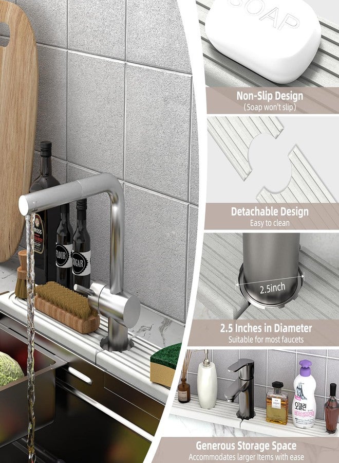 AKUVU Faucet Mat for Kitchen Sink - Super Absorbent Diatomite Fast Drying Stone, Quick Drying Splash Guard,Prevents Moisture Buildup Sink, Durable Protector for Kitchen,Bathroom Counter - Image 4