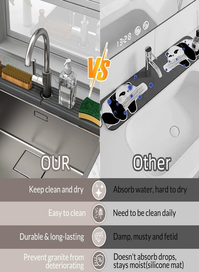 AKUVU Faucet Mat for Kitchen Sink - Super Absorbent Diatomite Fast Drying Stone, Quick Drying Splash Guard,Prevents Moisture Buildup Sink, Durable Protector for Kitchen,Bathroom Counter - Image 5