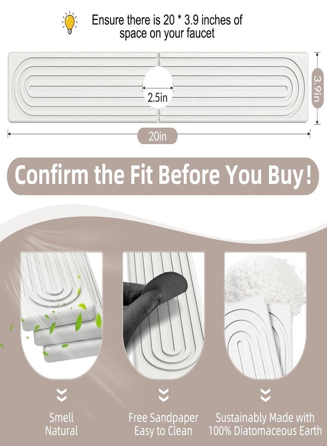 AKUVU Faucet Mat for Kitchen Sink - Super Absorbent Diatomite Fast Drying Stone, Quick Drying Splash Guard,Prevents Moisture Buildup Sink, Durable Protector for Kitchen,Bathroom Counter - Image 2