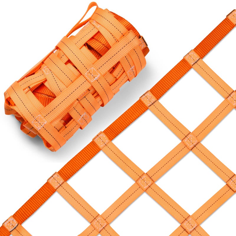 WowDIY 4.92' x 4.92' Cargo Lifting Nets -Lifting Straps for Hoist - Flat Polyester Sling Hoisting Net - Lifting Net Straps - Cargo Hanging Net - for Loading and Unloading Cargo - Max. Load Capacity: 1100lbs - Image 4