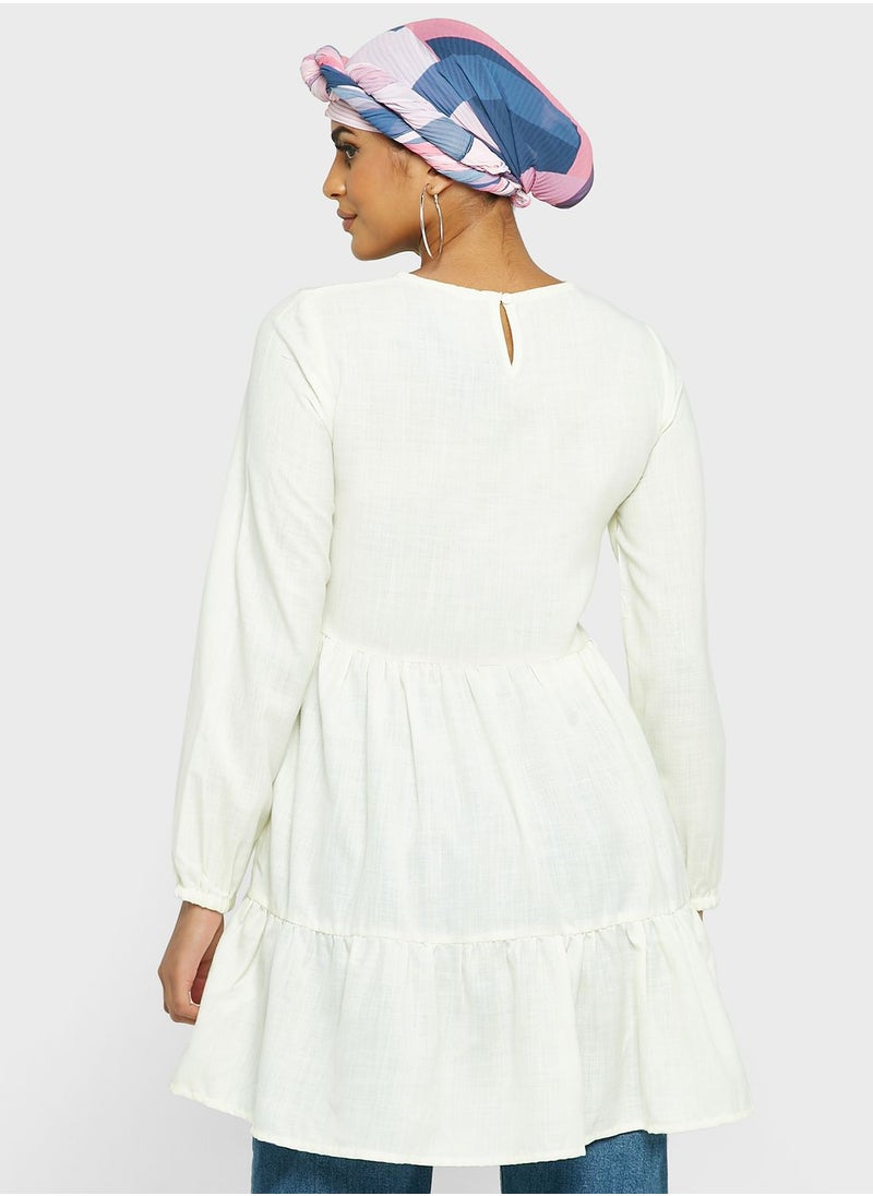 Khizana - Tiered Solid Tunic - Image 1