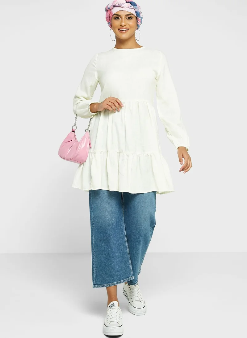 Khizana Tiered Solid Tunic