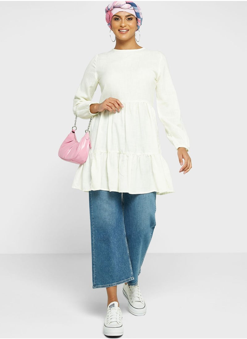 Khizana - Tiered Solid Tunic - Image 1
