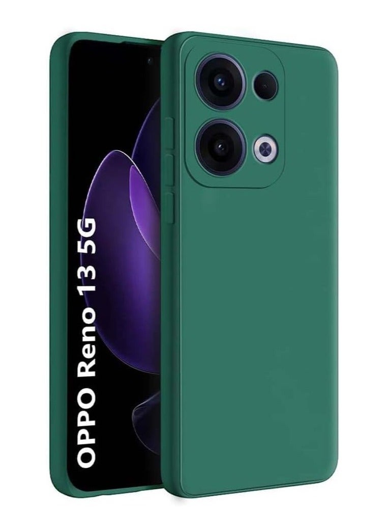 BORTONY OPPO Reno 13 5G Case Cover Silicone Gel Rubber Shockproof Matte Finish Back Cover Inner Fabric Lining with Camera Protection Case for OPPO Reno 13 6.5-inch - Image 1