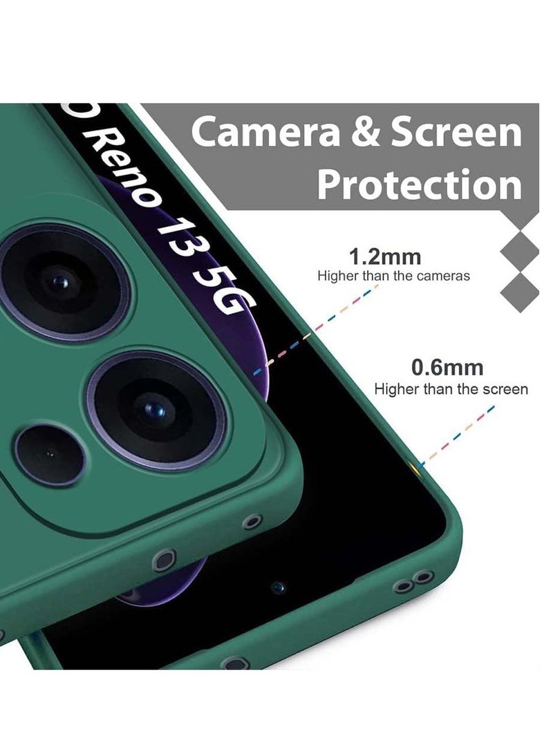 BORTONY OPPO Reno 13 5G Case Cover Silicone Gel Rubber Shockproof Matte Finish Back Cover Inner Fabric Lining with Camera Protection Case for OPPO Reno 13 6.5-inch - Image 2