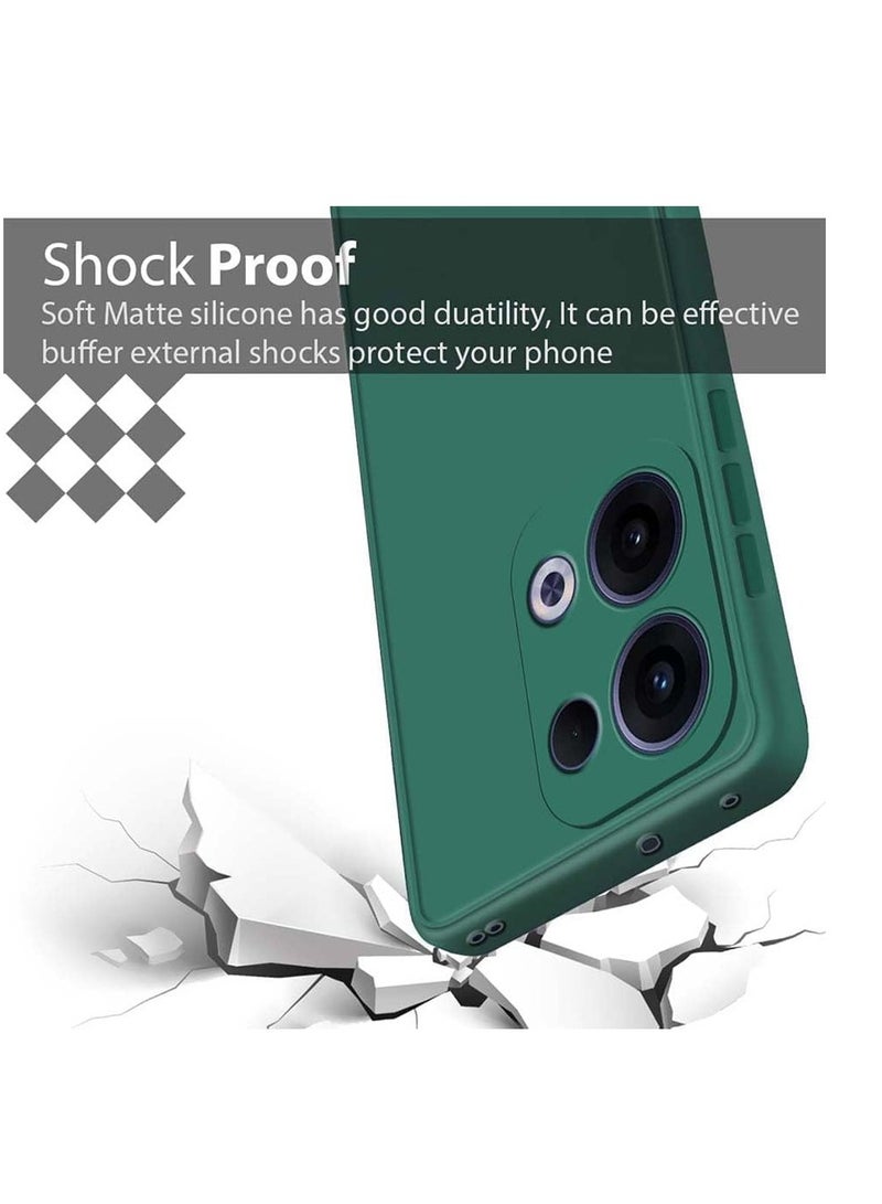 BORTONY OPPO Reno 13 5G Case Cover Silicone Gel Rubber Shockproof Matte Finish Back Cover Inner Fabric Lining with Camera Protection Case for OPPO Reno 13 6.5-inch - Image 4