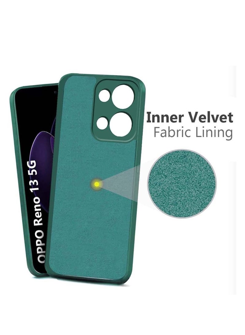 BORTONY OPPO Reno 13 5G Case Cover Silicone Gel Rubber Shockproof Matte Finish Back Cover Inner Fabric Lining with Camera Protection Case for OPPO Reno 13 6.5-inch - Image 3