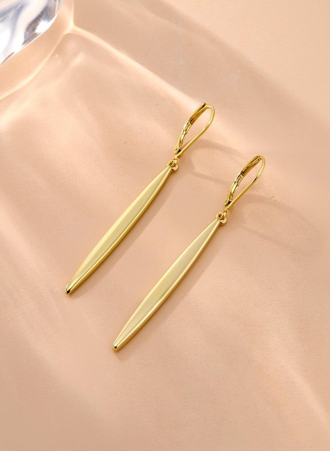 أليكس كرافت أقراط أليكس كرافت طويلة متدلية ذهبية للنساء، مضادة للحساسية، مطلية بذهب عيار 14 قيراط، بتصميم بسيط وأنيق، خفيفة الوزن، مناسبة للارتداء اليومي، هدية مثالية. - Image 2