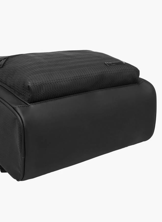 Lee Cooper BLACK Solid Backpack with Adjustable Shoulder Straps for Men | Best Price UAE