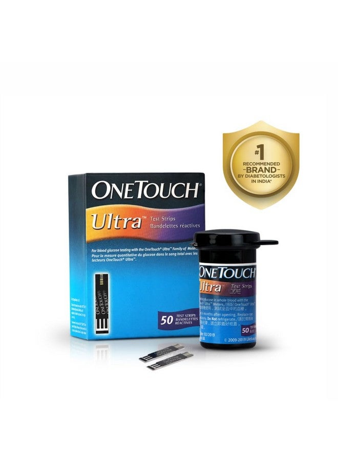 ONETOUCH Ultra Test Strips | Pack Of 50 Strips | Blood Sugar Test Machine Testing Strips | Global Iconic Brand | For Use With Onetouch Ultra 2 Glucometer & Onetouch Ultra Easy Glucometer - Image 1