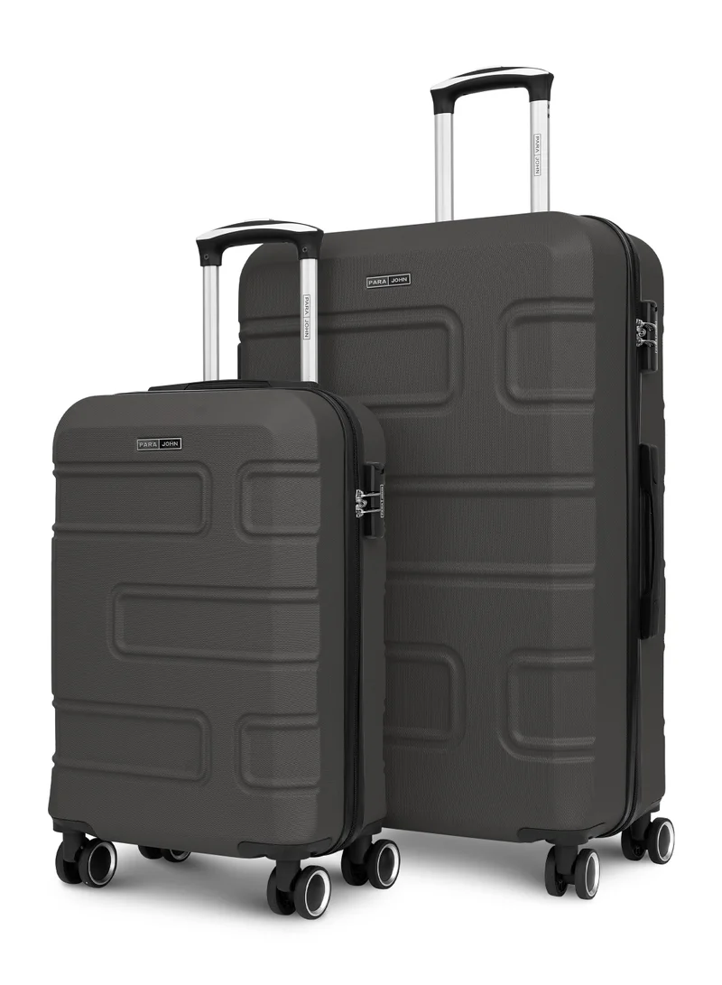 PARAJOHN Series Set of 2 Luggage | Lightweight Small 10KG & Large 30KG ABS Double Wheels Trolley Hardsided Travel Suitcase - Grey