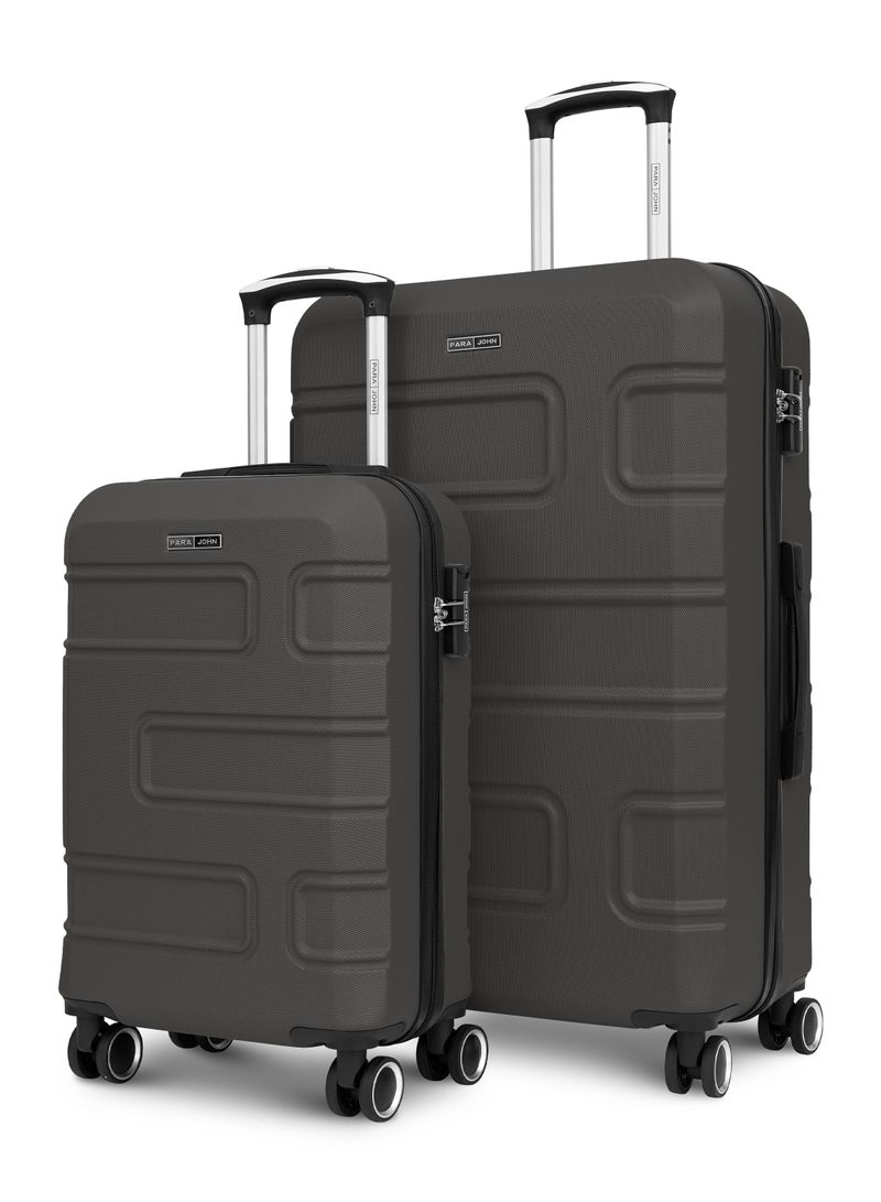 PARAJOHN Series Set of 2 Luggage | Lightweight Small 10KG & Large 30KG ABS Double Wheels Trolley Hardsided Travel Suitcase - Grey - Image 1