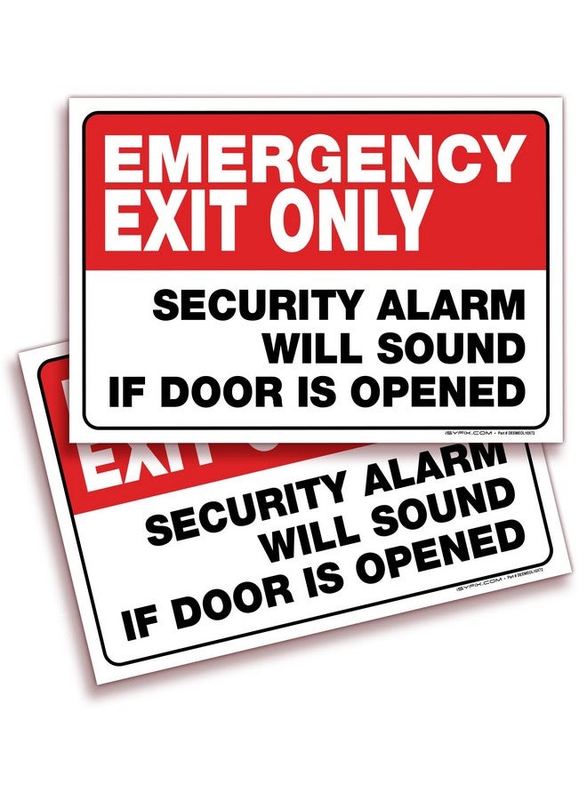 iSYFIX iSYFIX Emergency Exit Only Stickers - 2 Pack 10x7 Inch - Premium Self-Adhesive Vinyl, Laminated UV, Weather, Scratch, Water & Fade Resistance, Security Alarm Will Sound if Door is Opened Signs  - Image 1