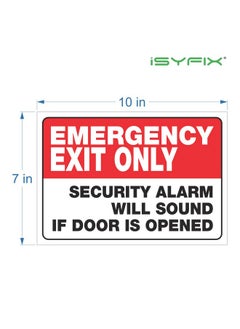 إزيفيكس ملصقات مخارج الطوارئ فقط من iSYFIX - عبوتان مقاس 10 × 7 بوصات - فينيل ذاتي اللصق ممتاز، مقاوم للأشعة فوق البنفسجية والطقس والخدش والماء والبهتان، سيصدر إنذار أمان عند فتح الباب  - Image 2