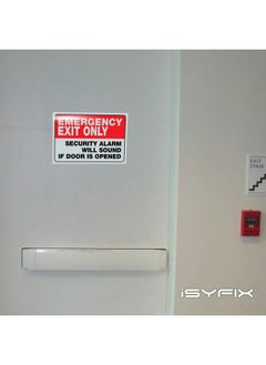 إزيفيكس ملصقات مخارج الطوارئ فقط من iSYFIX - عبوتان مقاس 10 × 7 بوصات - فينيل ذاتي اللصق ممتاز، مقاوم للأشعة فوق البنفسجية والطقس والخدش والماء والبهتان، سيصدر إنذار أمان عند فتح الباب  - Image 4