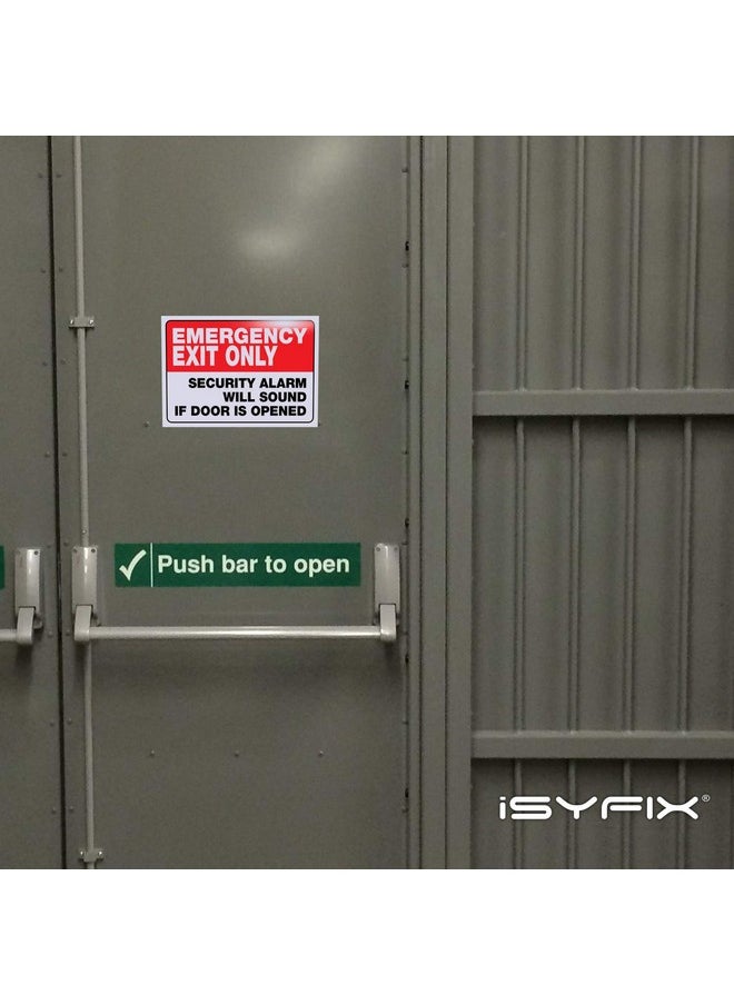 iSYFIX Emergency Exit Only Stickers - 2 Pack 10x7 Inch - Premium Self-Adhesive Vinyl, Laminated UV, Weather, Scratch, Water & Fade Resistance, Security Alarm Will Sound if Door is Opened Signs - pzsku/Z308A952D69100225CCA7Z/45/_/1740982915/d812276d-1568-4251-a032-917d3443bb1e