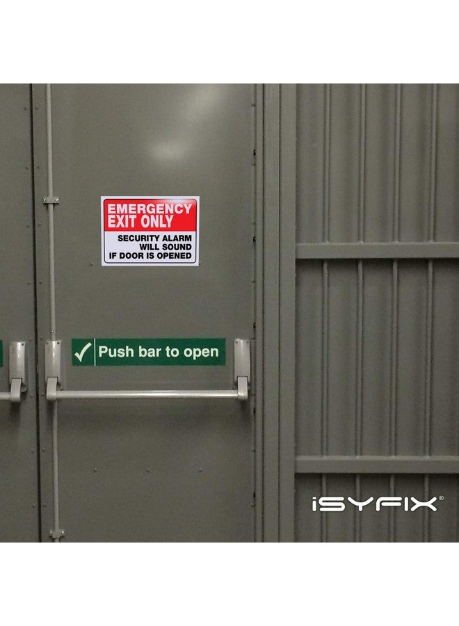 iSYFIX iSYFIX Emergency Exit Only Stickers - 2 Pack 10x7 Inch - Premium Self-Adhesive Vinyl, Laminated UV, Weather, Scratch, Water & Fade Resistance, Security Alarm Will Sound if Door is Opened Signs  - Image 5