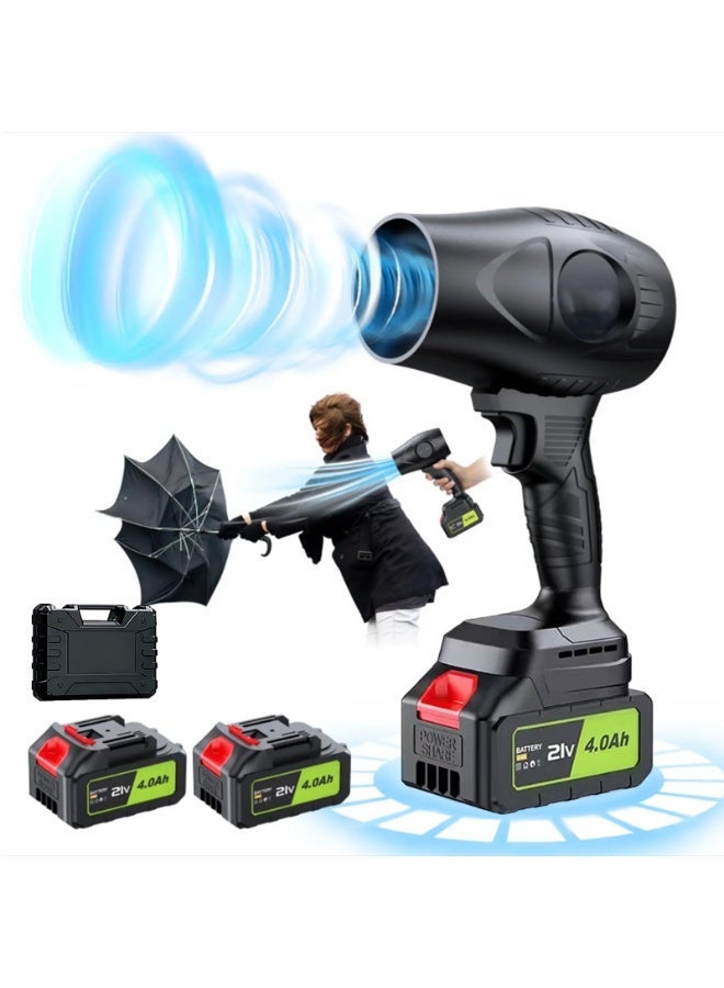 Cordless 600W High-Power Turbo Leaf Blower, Duct Fan Dust & Water Blower, 21V 3Ah Lithium Battery Handheld Air Blower for Car, Garden, Workshop Cleaning - Image 1