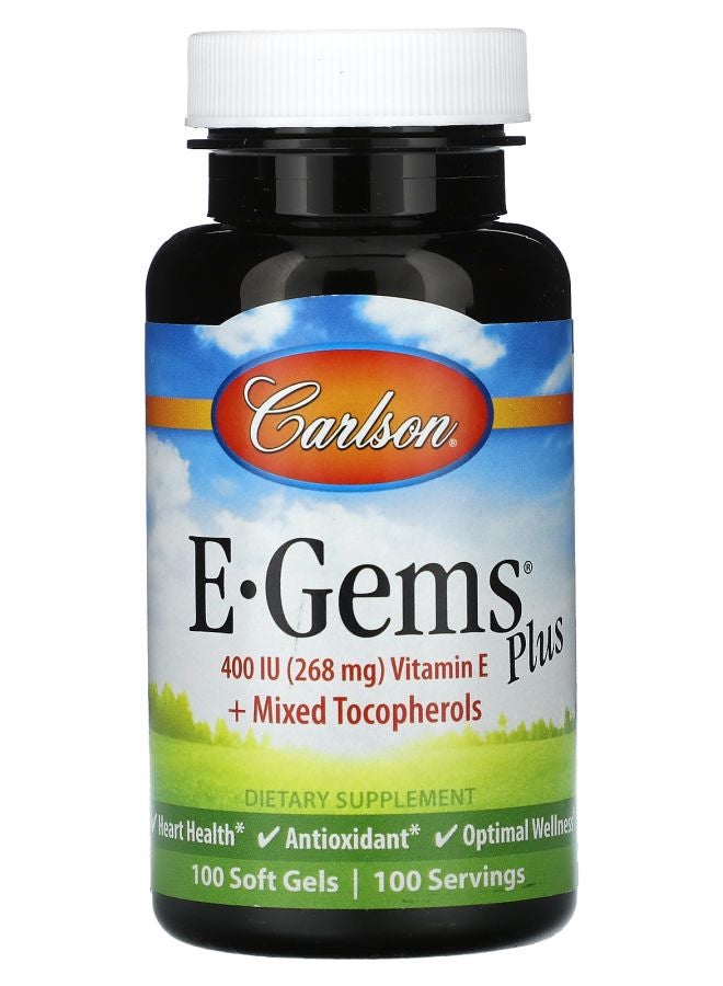 Carlson E-Gems Plus 400 IU (268 mg) 100 Soft Gels - Image 1