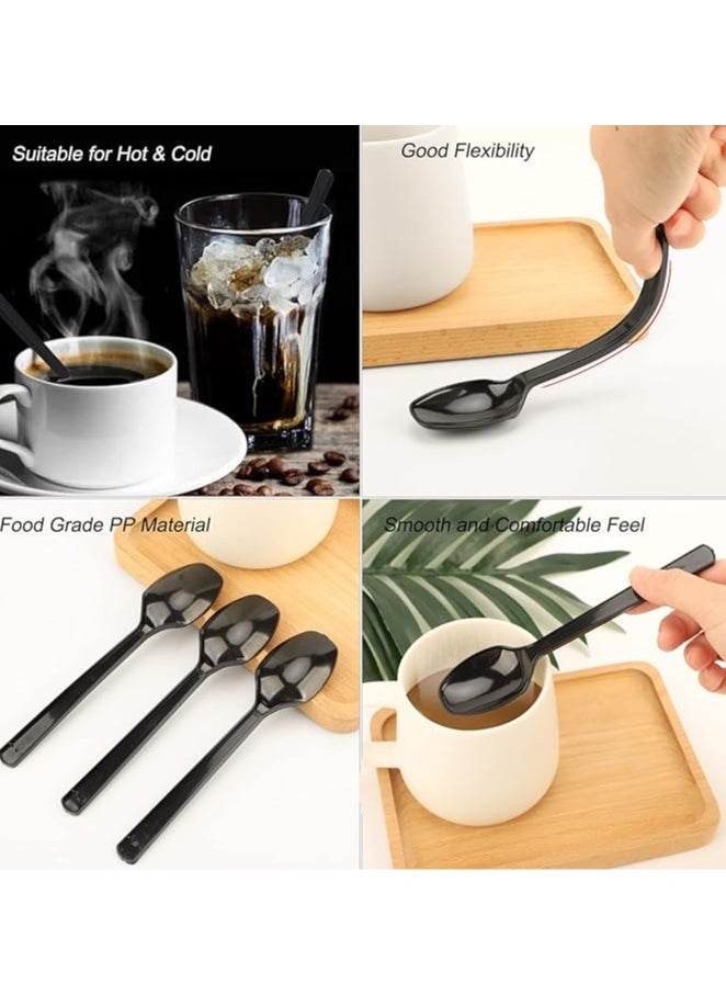 JoyousSto 50-Piece Disposable Spoon Set Black Soup Spoons Chocolate Coffee Flavor Ice Cream, Dessert Spoons for Party  - Image 2