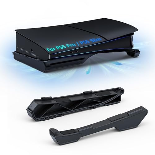 NexiGo Horizontal Stand for New PS5 Slim and Pro Console Minimalist Design Base Stand for PS5 Accessories Compatible with PlayStation 5 SlimPro Disc Digital Editions Black - Image 1