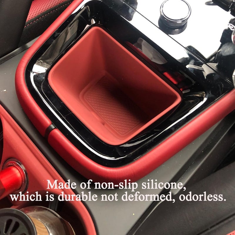 Speechn Silicone Non-Slip Cup Holder Coaster for Porsche Cayenne 2024 Red - Image 4