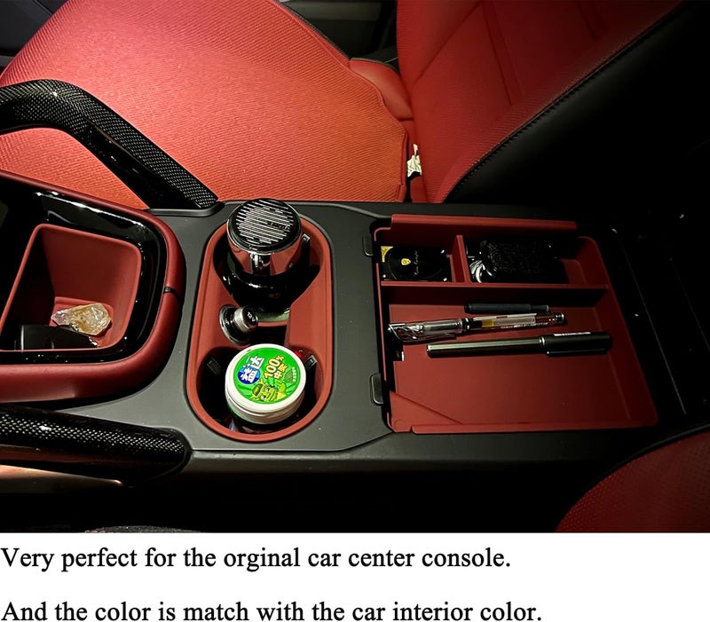 Speechn Silicone Non-Slip Cup Holder Coaster for Porsche Cayenne 2024 Red - Image 3