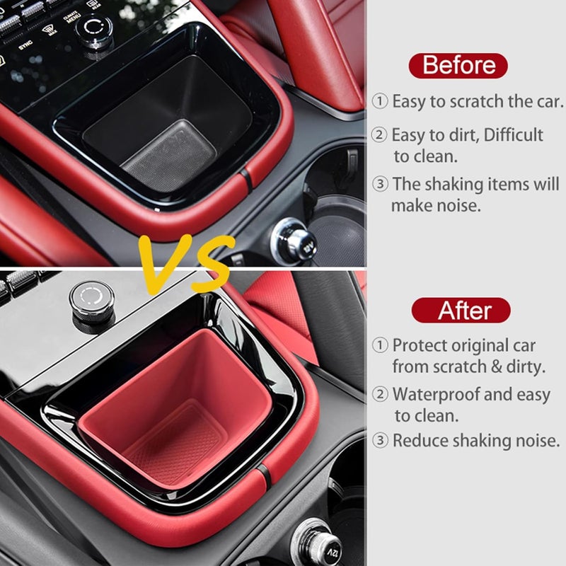 Speechn Silicone Non-Slip Cup Holder Coaster for Porsche Cayenne 2024 Red - Image 2