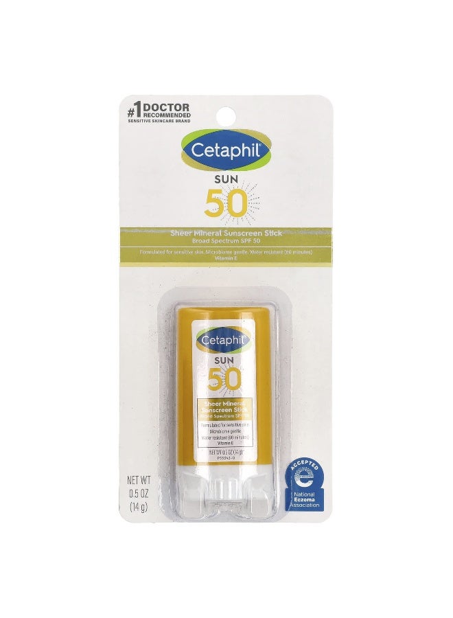 Cetaphil سيتافيل، عصا واقي شمس معدني شفاف، SPF 50، 0.5 أونصة (14 جرام)  - Image 2