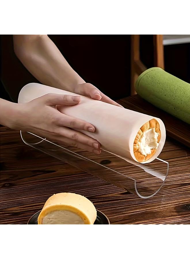 S-TOP Premium Acrylic Swiss Roll Mold - Transparent Food-Safe Baking Tool for Perfect Cake Rolls, Pastry Rolls, Ideal for Home & Professional Use (30x9x4.5cm) - Image 1