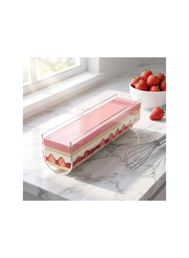 S-TOP Premium Acrylic Swiss Roll Mold - Transparent Food-Safe Baking Tool for Perfect Cake Rolls, Pastry Rolls, Ideal for Home & Professional Use (30x9x4.5cm) - Image 3