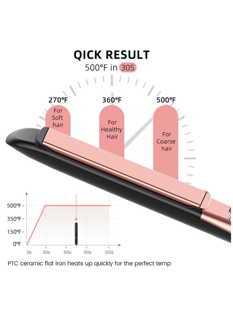 Hair Straightener and Curler 2 in 1 Professional Ceramic Ionic Dual Voltage Flat Iron with Negative Ions for Less Frizz, Shinier and Smoother Hair - Image 5
