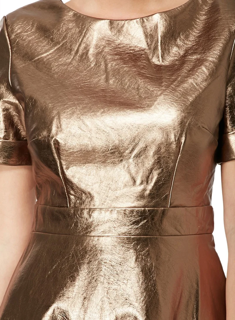 Little Mistress Gold Skater Dress