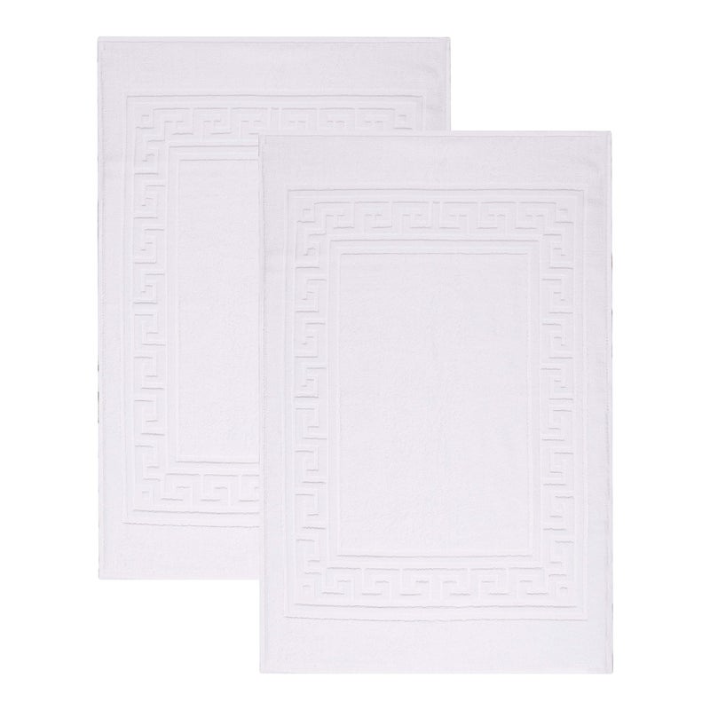 Superior Heavyweight Cotton Bath Mats Bath Rugs For Bathroom Accessories Washable Rug For Shower Bath Toilet Modern Decor No Backing Luxury Hotel And Spa Quality Set of 2 22 x 35 White - Image 1