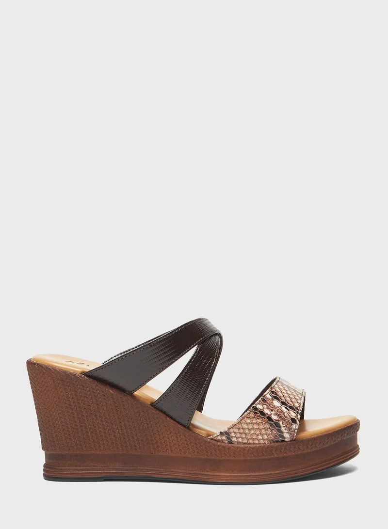 Celeste Multi Strap High Heel Wedge Sandals